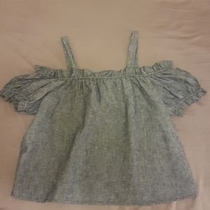 Joe Fresh linen blend cold shoulder top